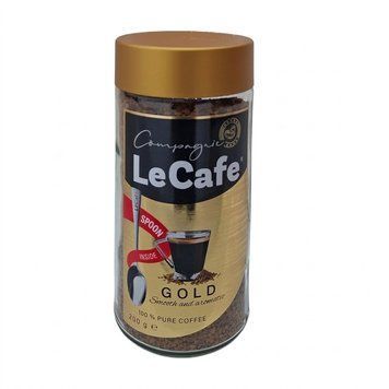Кава розчинна Le Cafe Gold, 200 г, скляна банка + ложка в подарунок Lecafr0001 картинка