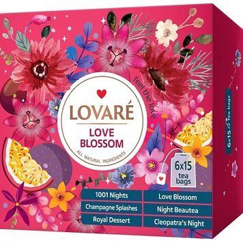 Набор чая Lovare love blossom 6 видов 90 пакетиков lov1072 картинка