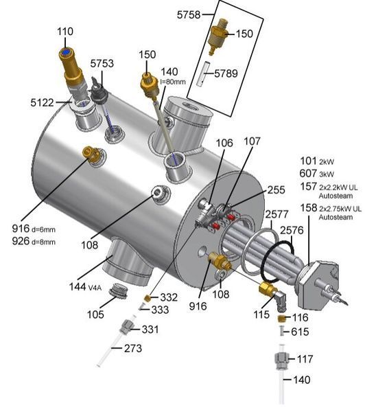 Прокладка тену бойлера 44,4&times;3,53 мм Viton для Franke (1T311717, 560.0005.185) 56940006569 картинка