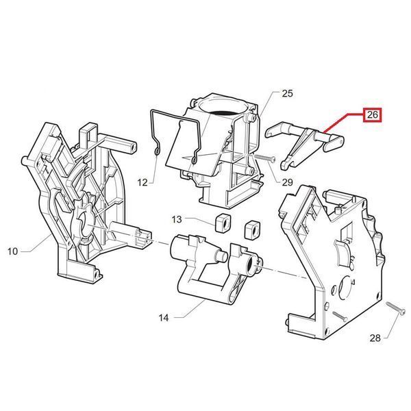 Хвостовик заварочного блока для Saeco, Gaggia, Vienna, 996530001452, 9161.065.150, 1192265 9161.065.150 картинка