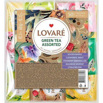 Чай Lovare зеленое ассорти 50 пакетиков lov1048 картинка