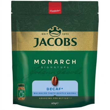 Кофе растворимый Jacobs Monarch, оригінал, б/коф эконом.пакет 60 г jac2005 картинка