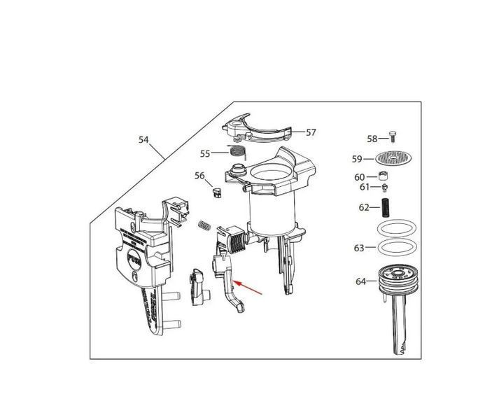 Рычаг заварочного блока V1 DeLonghi ECAM (большой) delv1 картинка