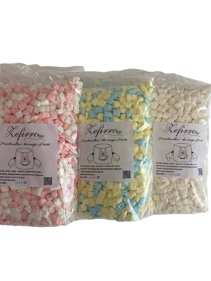Зефір Маршмеллоу Zefirro синьо-жовтий 600 г W7000136 картинка